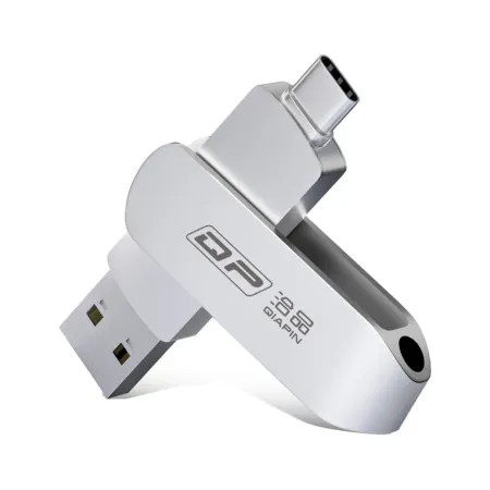 QIAPIN USB 3.0/Type-C 雙介面高速隨身碟(銀色) - 128GB 電腦隨身碟 手機隨身碟◉80D030